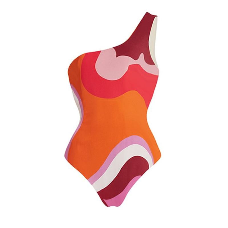 Nieuw geometrisch print badpak voor vrouwen in één stuk voor grensoverschrijdende vrouwen_voghion.com