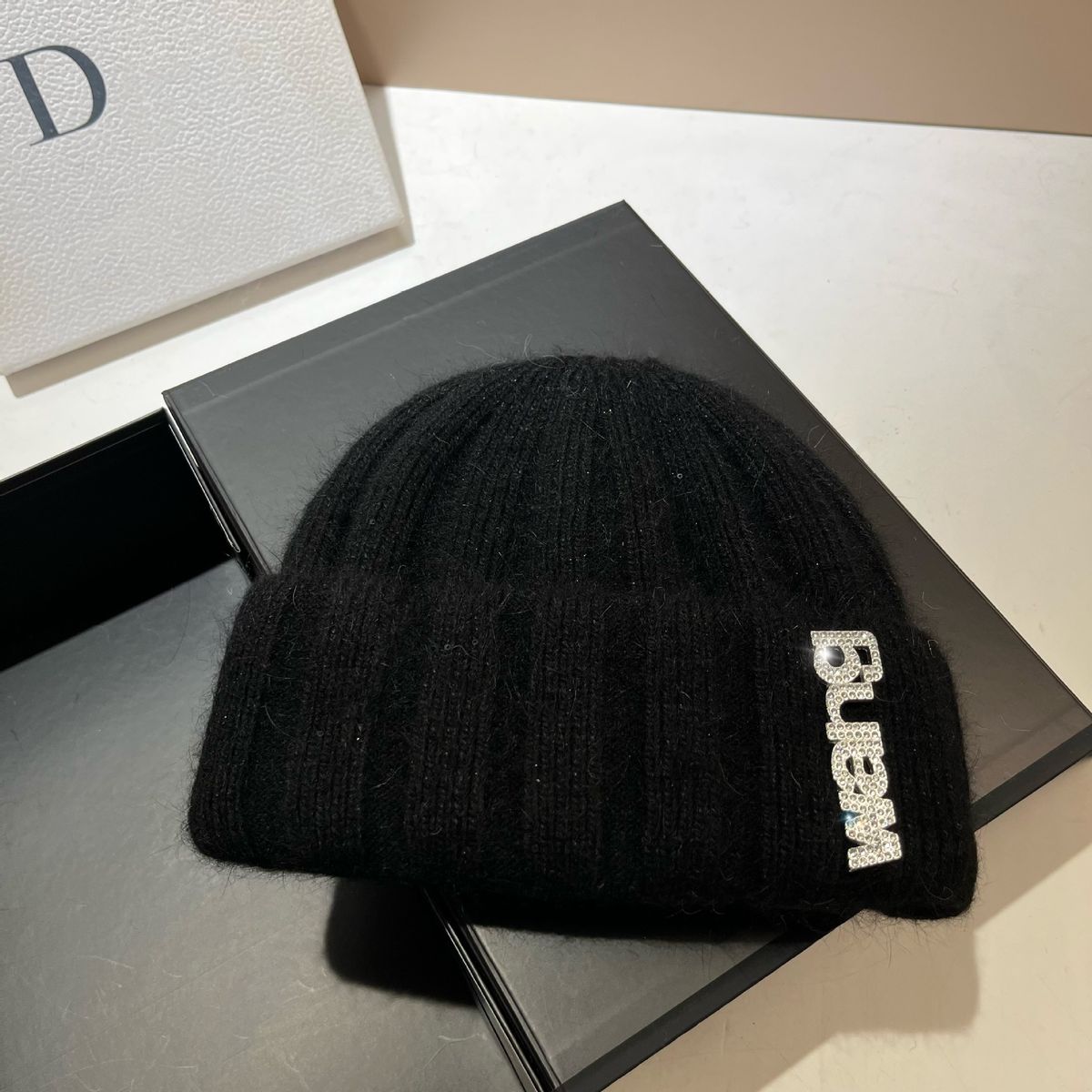 King's New Sweet Shiny Wide Strip Winter Outdoor Warm Soft Double Layer Thickened Rabbit Fur Knitted Hat_voghion.com