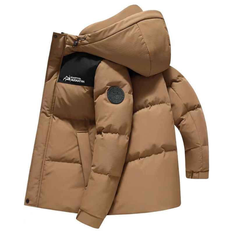 Giacca con cappuccio da uomo autunno e inverno casual da lavoro versatile calda all'aperto con colori a contrasto stesso stile_voghion.com
