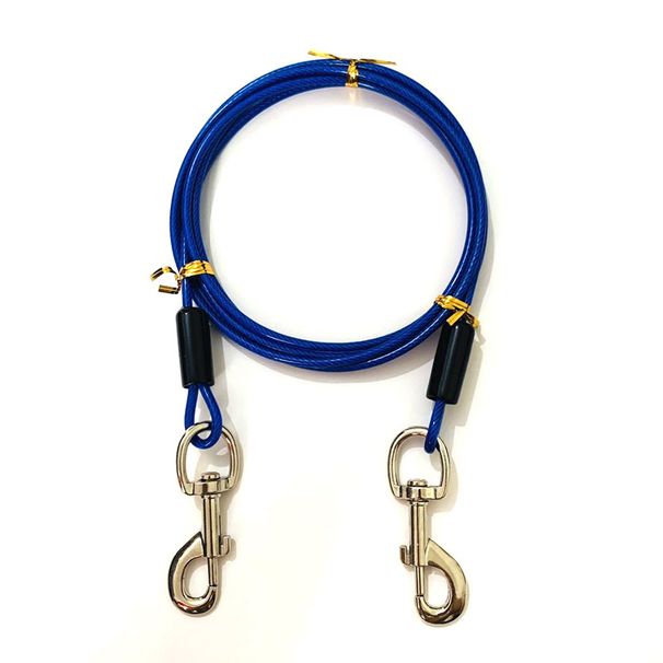 Guinzaglio per addestramento con catena per cani, corda di trazione, due in uno, in filo di acciaio estensibile, per animali domestici_voghion.com