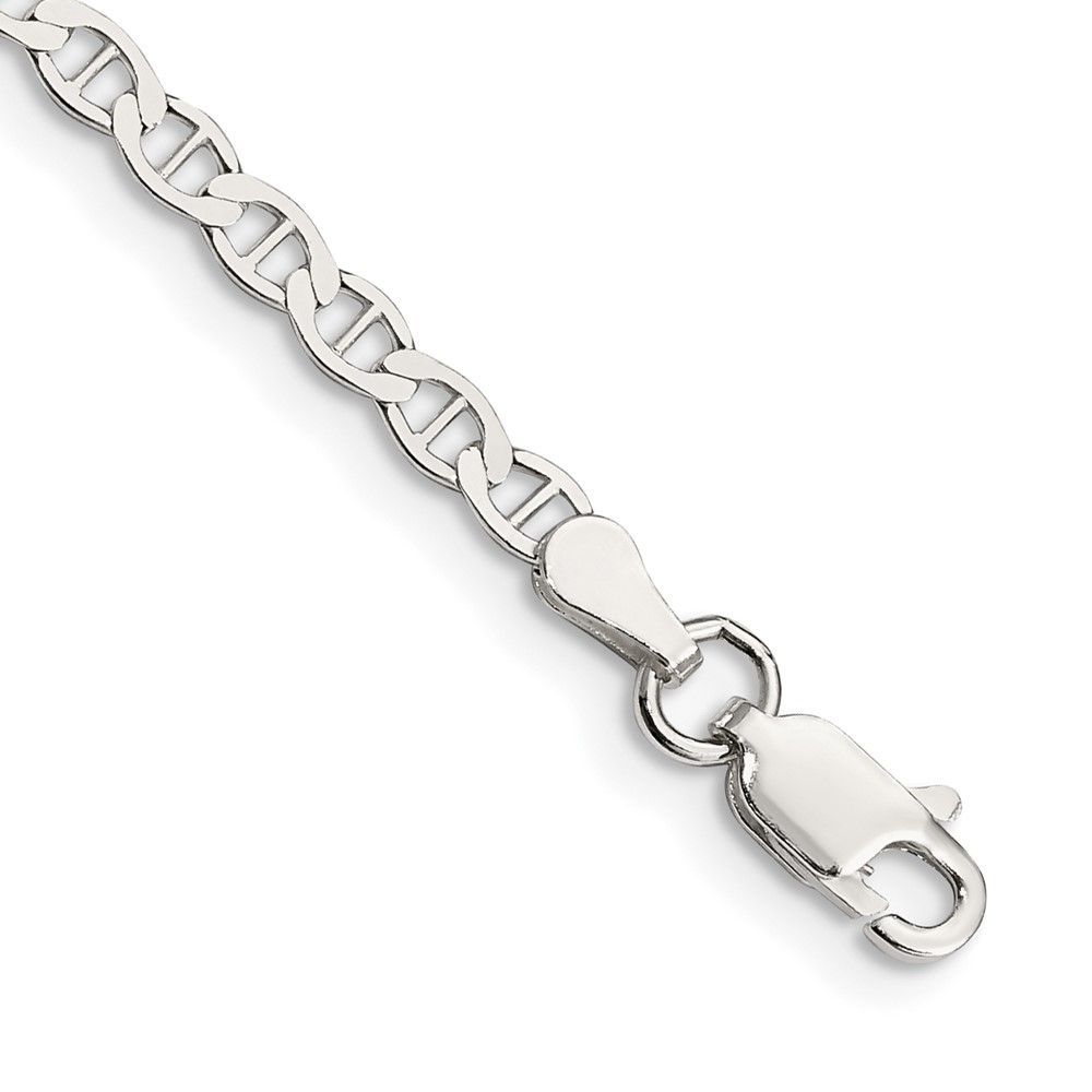 Sterling Silver 3.1mm Flat Anchor Chain Anklet_voghion.com