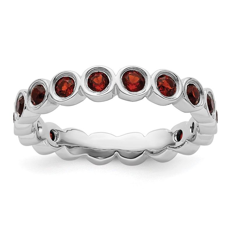 Sterling Silver Stackable Expressions Garnet Ring_voghion.com