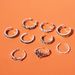 Ready Stock 9-teiliges Set mit offenen Zehenringen für Sommer, Strand, Urlaub, für Frauen und Mädchen, Fingerring mit Herzmotiv, verstellbarer Fußschmuck_voghion.com