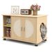 Cat Litter Box Enclosure With Sisal Scratching Doors And Adjustable Metal Feet_voghion.com