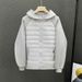 Herrenbekleidung Herren Herbst und Winter Baumwolle Casual Kapuzenfutter Vollrand Leichter Pullover Paarjacke Casual Top Volltonfarbene Nähte_voghion.com