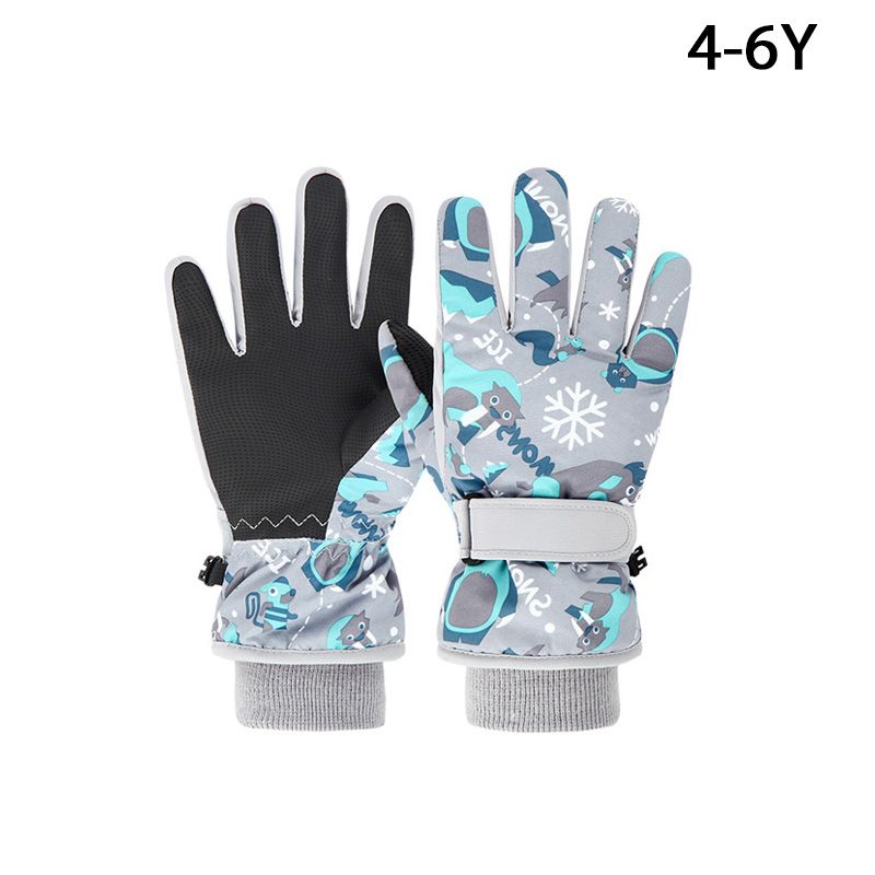 Mănuși de schi pentru copii, de iarnă, impermeabile, îngroșate, mănuși de zăpadă și snowboard, mănuși pentru copii pentru băieți și fete, care păstrează degetele calde, 4-6 ani_voghion.com