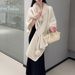 Women's Shawls New Imitation Rex Rabbit Fur Collar Cape Shawl Women's Loose Knitted Cardigan Large Size Woolen Coat_voghion.com