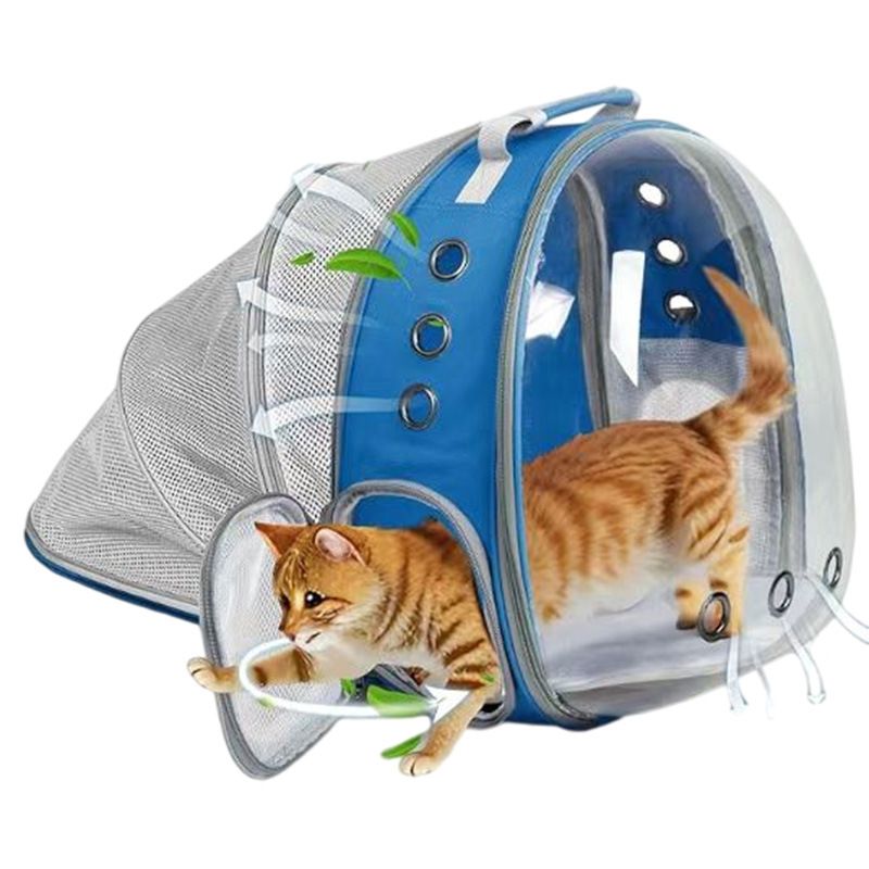 Katzentragetasche, erweiterbarer Rucksack, transparentes Netzgewebe, Panorama-Tasche für Haustiere im Freien, große Kapazität_voghion.com