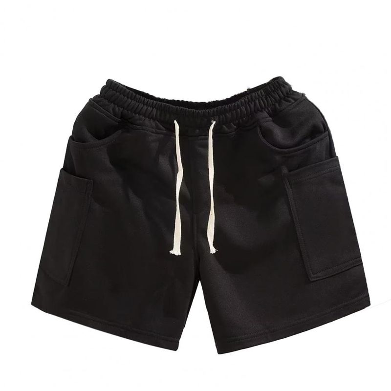 Hommes été décontracté plusieurs poches ample jambe large droit Sport Jogging Vintage Cargo Shorts pantalons courts_voghion.com