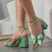 Women's Butterfly Embellished Block Heel Sandals_voghion.com
