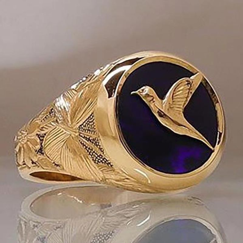 Anello Hecheng New Peace Dove in stile femminile con fiore_voghion.com