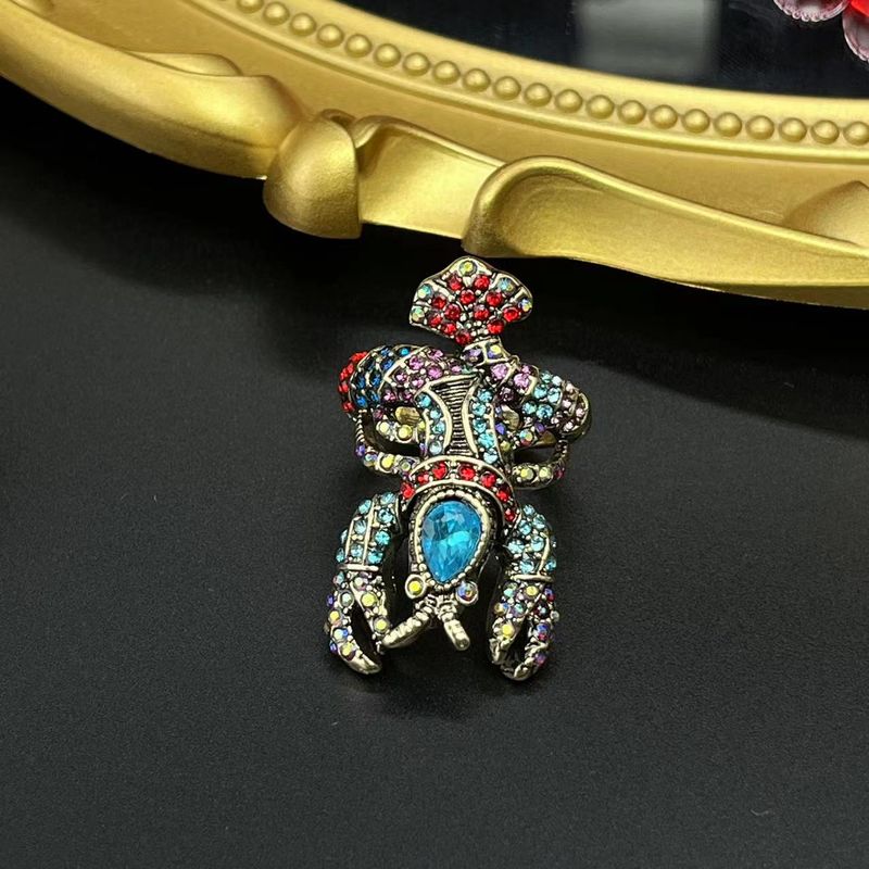 Collier de homard émaillé boucles d'oreilles bague industrie lourde luxe luxueux_voghion.com