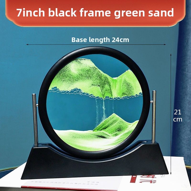 Quicksand Art Ornament 3D Stereoscopic Stunning Dynamic Hourglass Flip Stress Relief Creative Living Room Desktop_voghion.com