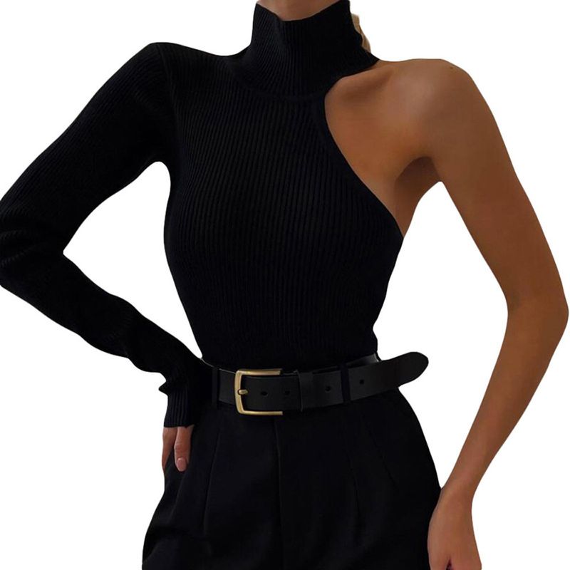 Abbigliamento da donna e tuta slim da donna monospalla a maniche lunghe in stile estivo americano_voghion.com