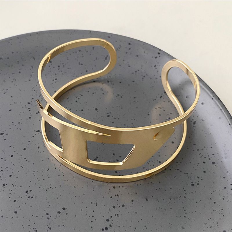 Braccialetto esagerato con personalità alla moda, a doppio strato, in metallo, per donne, semplice, di alta qualità_voghion.com