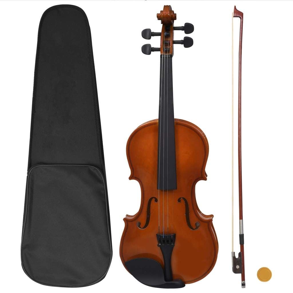 Violin Full Set with Bow and Chin Rest Dark Wood 4/4_voghion.com