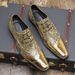Britische Herren-Brogues aus spitzem Leder mit doppelter Lufteinlage und Alligatorleder-Optik – ein echter Hingucker._voghion.com