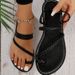 Plus Size Lightweight Flat For Women With Woven Straps Beach Toe Post Women's Sandals Slippers_voghion.com