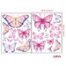 21 pink butterfly AFG3573 customized luminous wall stickers with colorful flower butterflies_voghion.com