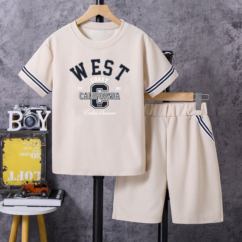 Mother&Kids Children's clothing Boys summer suit short-sleeved T-shirt shorts two-piece summer suit for boys_voghion.com