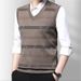 Men's Knitted Vest Sweater - Sleeveless Pullover Winter Warm Polyester V-Neck Slim Fit Casual Layering_voghion.com