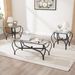 3-Piece Tempered Glass Coffee Table Set,with 1 Coffee Table & 2 End Side Table For Living Roomwhite Icon
_voghion.com