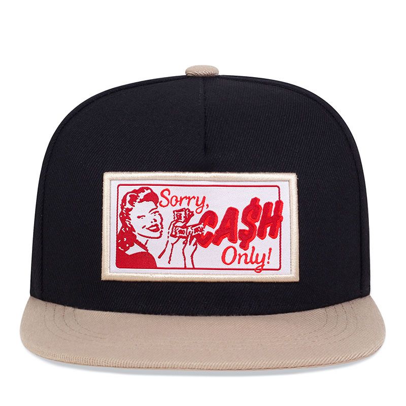 Trendy Brand CASH Letter Character Embroidery Hip-hop Street Dance Flat Brimmed Hat Fashionable Sun Shading Baseball Cap_voghion.com