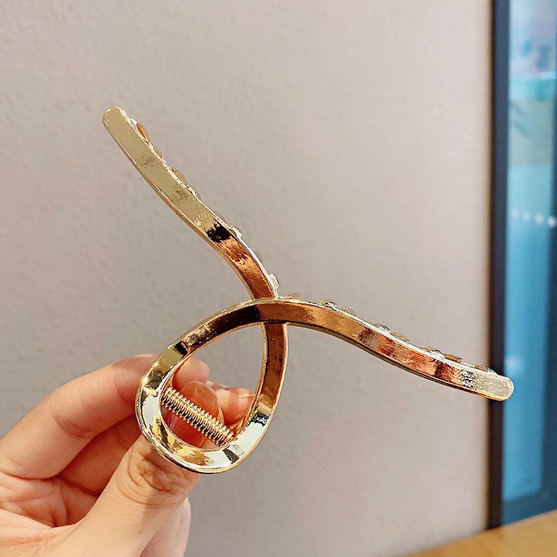 Fashion Gold Silver Hollow Geometric Hair Clips Metal Hair Claw Cross Hairclip Headband Hairpin Hair Crab Women Hair Accessories_voghion.com