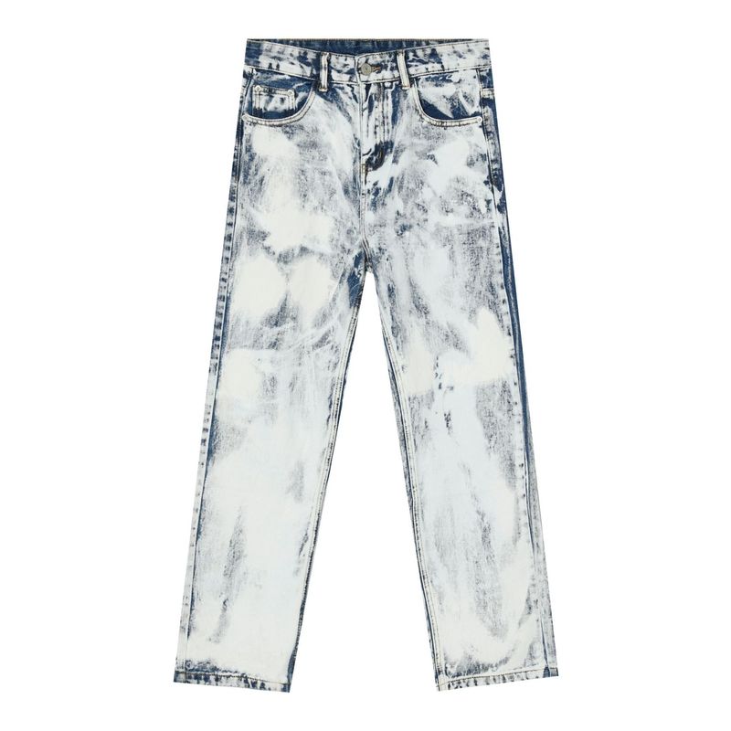 Vêtements pour hommes Nouveau produit Tie Dye Jeans Pantalon droit ample rétro_voghion.com