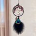Dream Firefly Retro Peacock Feather Crystal Stone Ornament Handmade Woven Interior Car Hanging Decoration_voghion.com