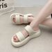 【Cloud-like Comfort】Cloud Slipper Wearable Outide 2025 Summer New Non-lip Thick Sole Black Round Toe One-trap_voghion.com