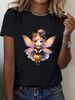 Spring and summer European and American women's new ladies casual fashion loose tops printed women's T-shirts_voghion.com