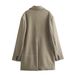 Women's autumn winter simple, fashionable, and textured large single breasted suit jacket_voghion.com