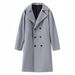 Herrenbekleidung Neuer zweireihiger Woll-Trenchcoat für Herren, mittellanger, schmaler, lässiger Wollmantel_voghion.com