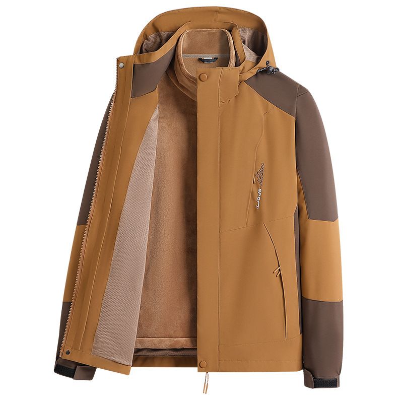 Herrenbekleidung: Bestickte 3-in-1-Jacke für den Winter, warm, samtig, mit Nerzsamt gefüttert, wind- und wasserdicht_voghion.com