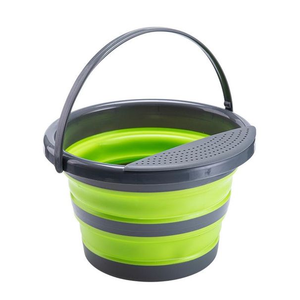 4L Multifunctional Folding Bucket Portable Folding Bucket Camping Folding Silicone Bucket Outdoor Travel Car Washing Fishing_voghion.com