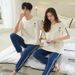Neue Pyjamas für Frühlingspaare, kurzärmlige Hosen für Damen und Herren, einfache Baumwolle, lockere Hauskleidung in Übergröße, Sommer_voghion.com
