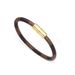 Custom Vintage Brown For Men And Couples Striped Plaid Leather Bracelet_voghion.com