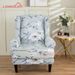 Elastic Wingback Chair Slipcover - Vintage European Style Stretch Sofa Cover For Single Armchair, Full Coverage Anti-Slip Fitting_voghion.com
