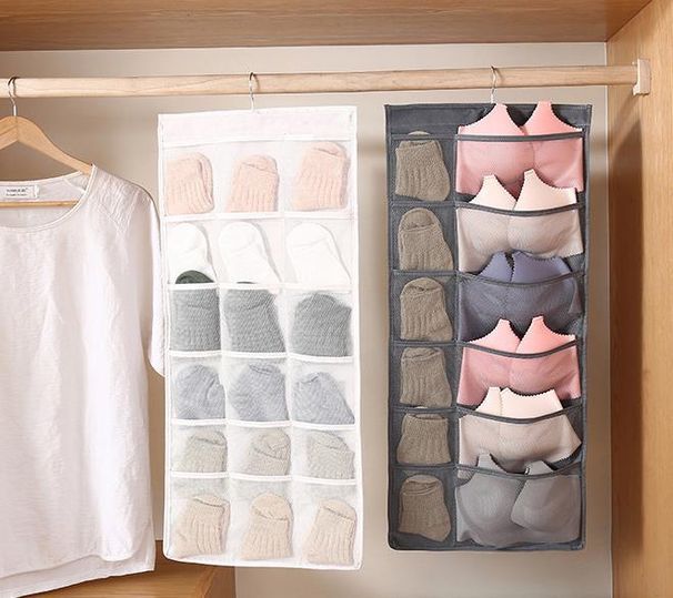 Borsa portaoggetti per biancheria intima, portaoggetti per vestiti, calzini, borsa portaoggetti in tessuto, portaoggetti a doppia faccia_voghion.com