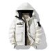 Men's Clothing Men's Winter Warm Hooded Down Jacket With Windproof Design, Loose Fit, Long Length, 85% White Duck Down Filling_voghion.com