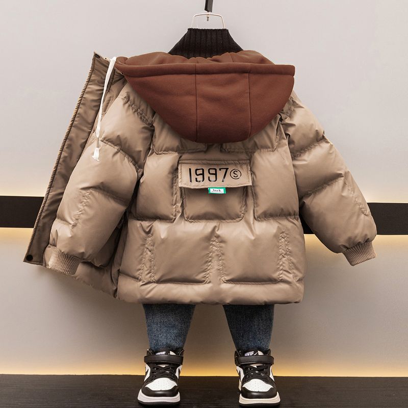 Plush 2024 Winter New Fashionable Children's Down Cotton Jacket Thickened Medium to Long Boys' Clothing_voghion.com