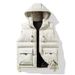 Unisex Hooded Quilted Vest With Fleece Lining - Winter Workwear Style Puffer Vest For Men & Women (Multiple Colors & Sizes)_voghion.com