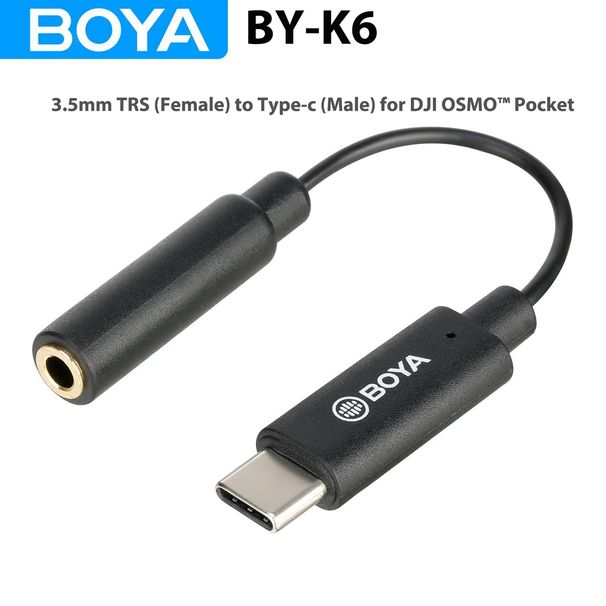 BOYA BY-K6 3,5 mm-es TRS (anya) - Type-C (apa) audio adapterkábel, csak DJI OSMO™ Pocket készülékhez_voghion.com