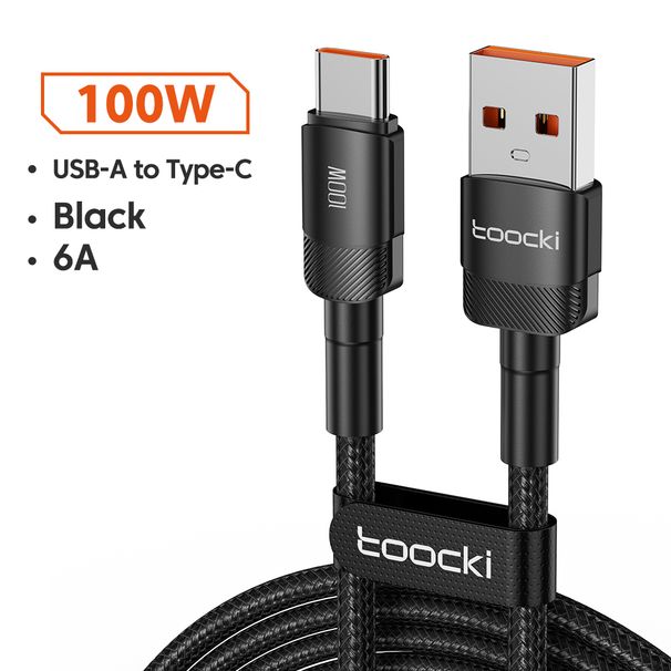100W 6A Fast Charging Data Cable Type For Huawei Honor OnePlus Realme Xiaomi Samsung USB A To C Phone Cord_voghion.com