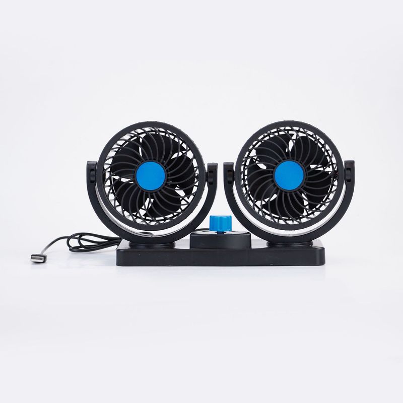 Summer 12V24V Universal USB Car Home Dual-use Dual Head Truck Fan Automotive Supplies_voghion.com
