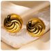 Gold Edelstahl Runde Konvexen Gewinde Ohr Studs Ins Modische Einfache Geometrische Titan Stahl Ohrringe_voghion.com