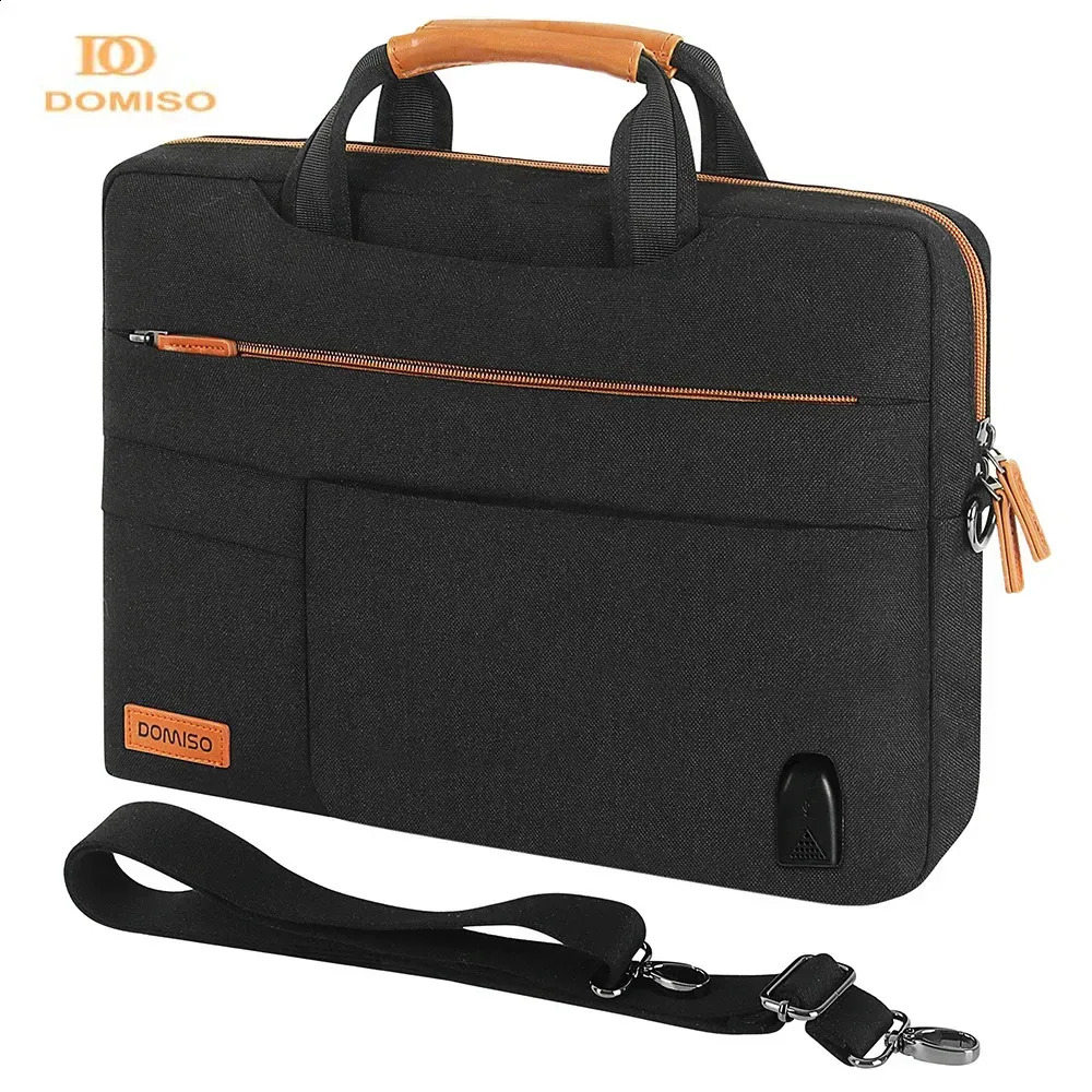 DOMISO Inch Multi-Functional Laptop Sleeve Business Briefcase Messenger Notebook Computer Bag With USB Charging 240724_voghion.com