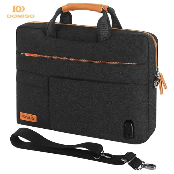 DOMISO Inch Multi-Functional Laptop Sleeve Business Briefcase Messenger Notebook Computer Bag With USB Charging 240724_voghion.com