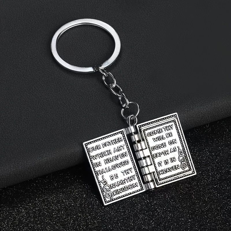Metal Fun Mini Toy Book Key Pendant Keychain Creative Retro Alphabet Book_voghion.com